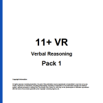 11+ VR Papers – Verbal Reasoning Pack 1 (11 Types)