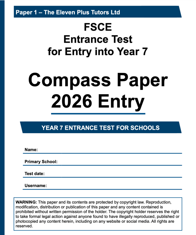 FSCE 11+ Compass Paper Pack 1 (Papers 1 - 5) (New Format)
